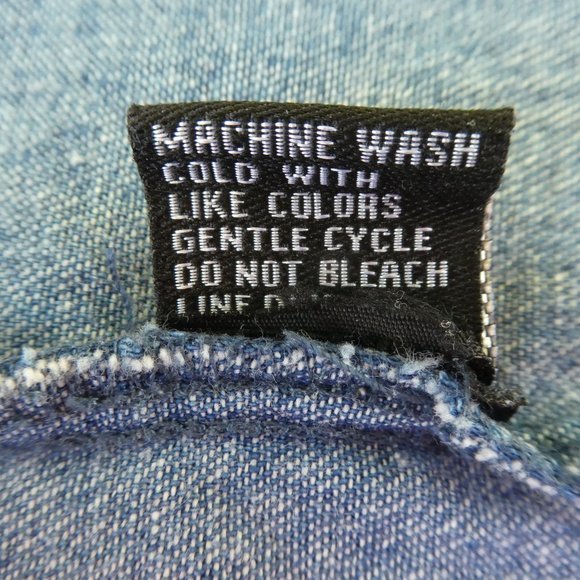 Vintage Denim Dress Full Zipper Smocked Waist Chest Flap Pockets Cotton India M - Picture 6 of 7